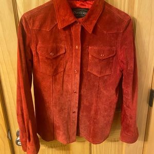 Overland Red Suede Jacket with Snaps